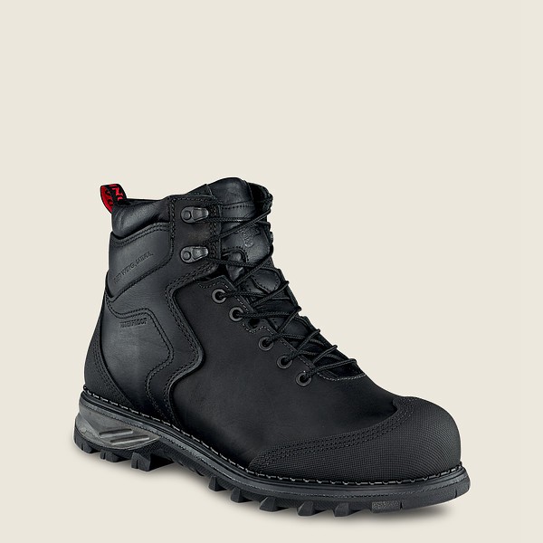 Red Wing Mens Safety Boots - Burnside - 6-inch Waterproof Toe - Black - XST351798